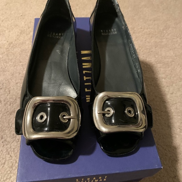 Stuart Weitzman Black Patent Leather Flat